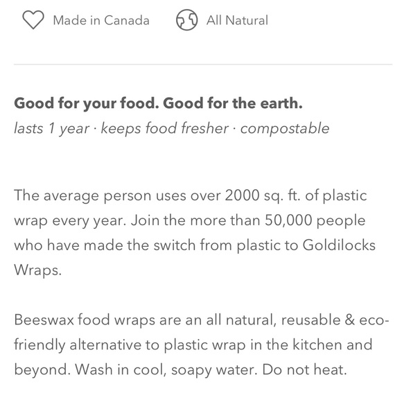 Goldilocks beeswax resuable food wraps - Picture 3 of 4